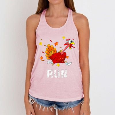 Turkey Run Costume Thanksgiving Running Turkey Trot Women's Knotted Racerback Tank