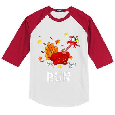 Turkey Run Costume Thanksgiving Running Turkey Trot Kids Colorblock Raglan Jersey