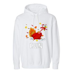 Turkey Run Costume Thanksgiving Running Turkey Trot Garment-Dyed Fleece Hoodie