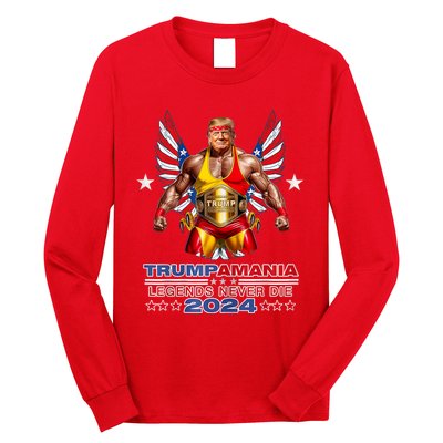 Trump Republican Convention Wrestling Meme Trumpamania Funny Long Sleeve Shirt