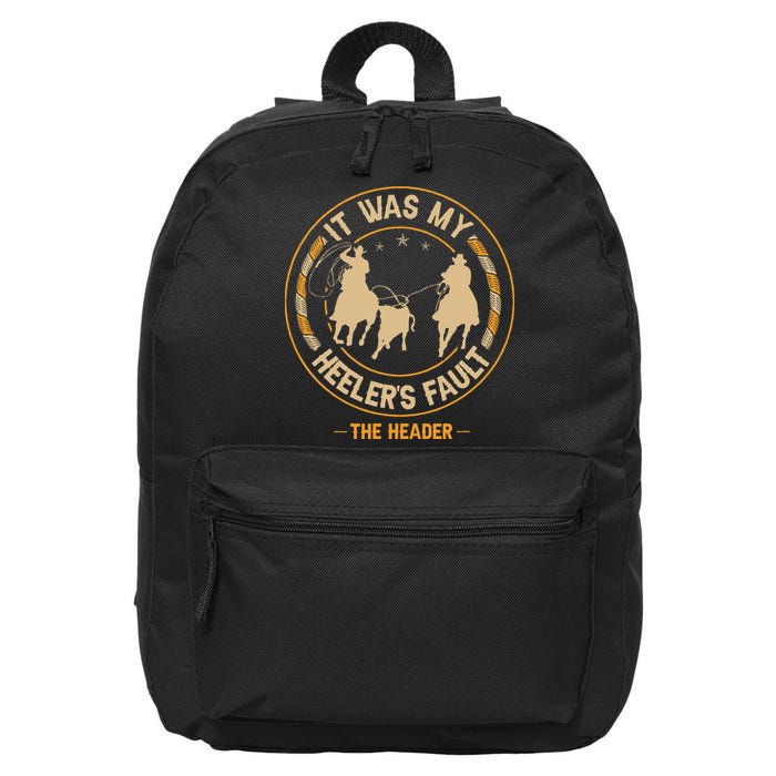 Team Roping Cowboy Rodeo Design For A Team Roper Boy 16 in Basic Backpack