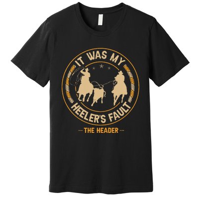 Team Roping Cowboy Rodeo Design For A Team Roper Boy Premium T-Shirt