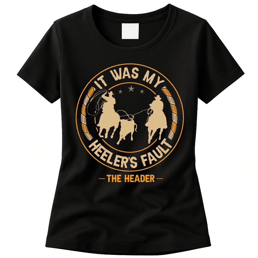 Team Roping Cowboy Rodeo Design For A Team Roper Boy Womens T-Shirt