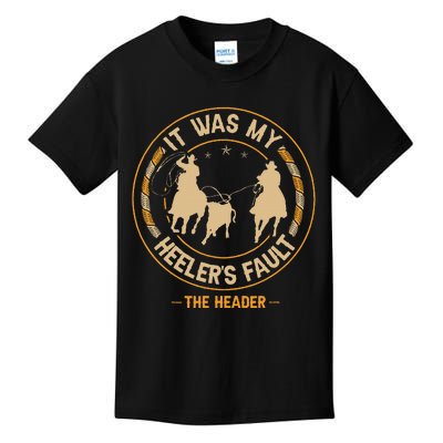 Team Roping Cowboy Rodeo Design For A Team Roper Boy Kids T-Shirt