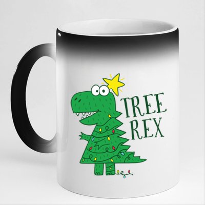 Tree Rex Christmas Gift T Rex Dinosaur Christmas Gift 11oz Black Color Changing Mug