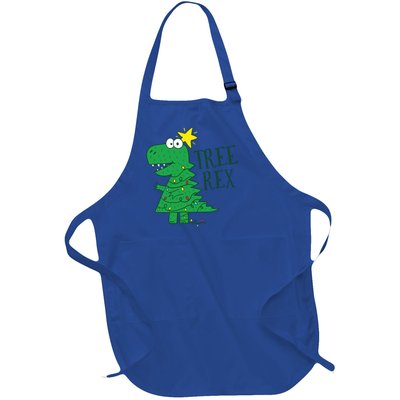 Tree Rex Christmas Gift T Rex Dinosaur Christmas Gift Full-Length Apron With Pockets