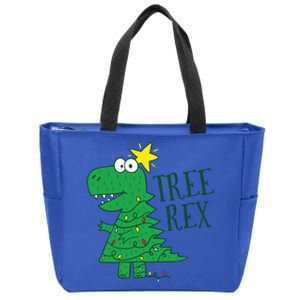 Tree Rex Christmas Gift T Rex Dinosaur Christmas Gift Zip Tote Bag