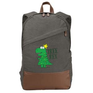 Tree Rex Christmas Gift T Rex Dinosaur Christmas Gift Cotton Canvas Backpack