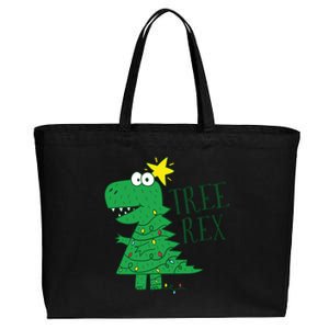 Tree Rex Christmas Gift T Rex Dinosaur Christmas Gift Cotton Canvas Jumbo Tote