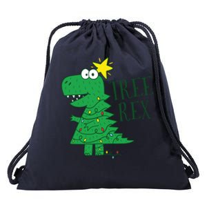 Tree Rex Christmas Gift T Rex Dinosaur Christmas Gift Drawstring Bag