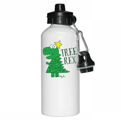 Tree Rex Christmas Gift T Rex Dinosaur Christmas Gift Aluminum Water Bottle