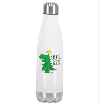 Tree Rex Christmas Gift T Rex Dinosaur Christmas Gift Stainless Steel Insulated Water Bottle