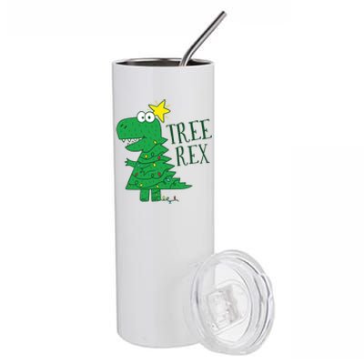 Tree Rex Christmas Gift T Rex Dinosaur Christmas Gift Stainless Steel Tumbler