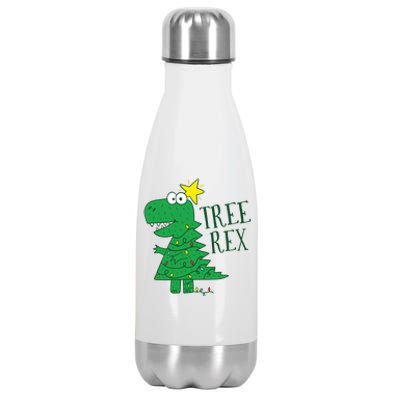 Tree Rex Christmas Gift T Rex Dinosaur Christmas Gift Stainless Steel Insulated Water Bottle