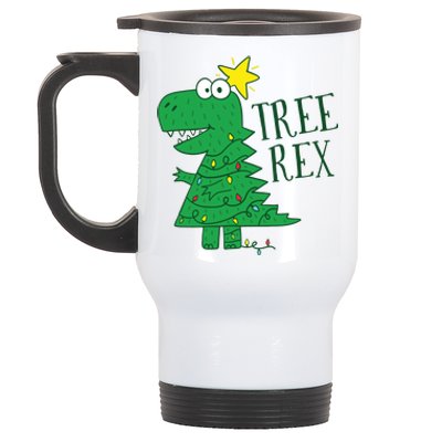 Tree Rex Christmas Gift T Rex Dinosaur Christmas Gift Stainless Steel Travel Mug