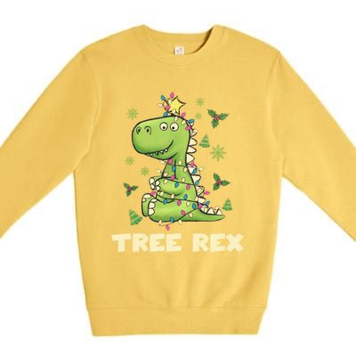 Tree Rex Christmas Tree Dinosaur Cute Xmas Gift Premium Crewneck Sweatshirt