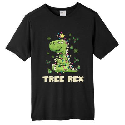 Tree Rex Christmas Tree Dinosaur Cute Xmas Gift Tall Fusion ChromaSoft Performance T-Shirt