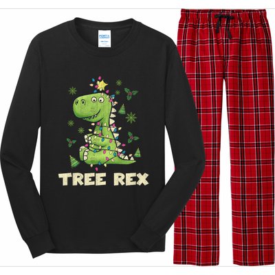 Tree Rex Christmas Tree Dinosaur Cute Xmas Gift Long Sleeve Pajama Set