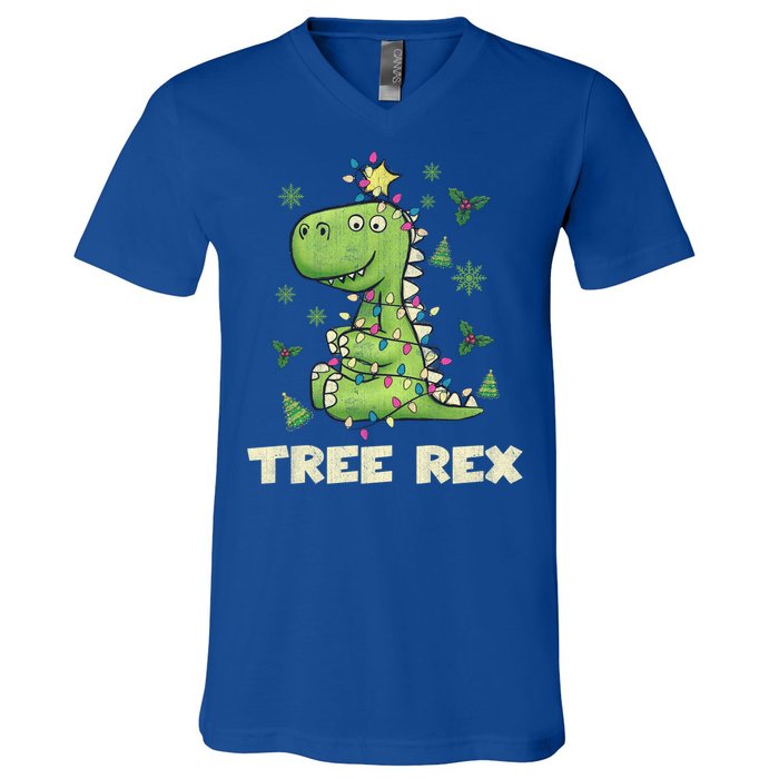 Tree Rex Christmas Tree Dinosaur Cute Xmas Gift V-Neck T-Shirt