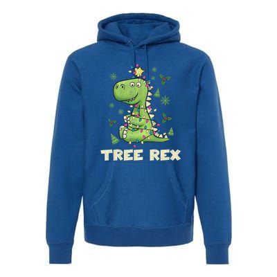 Tree Rex Christmas Tree Dinosaur Cute Xmas Gift Premium Hoodie