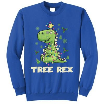 Tree Rex Christmas Tree Dinosaur Cute Xmas Gift Tall Sweatshirt