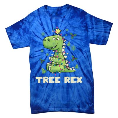 Tree Rex Christmas Tree Dinosaur Cute Xmas Gift Tie-Dye T-Shirt