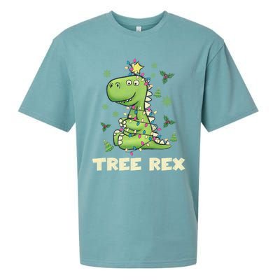 Tree Rex Christmas Tree Dinosaur Cute Xmas Gift Sueded Cloud Jersey T-Shirt