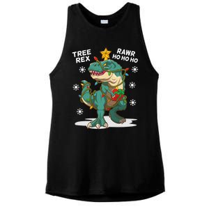 Tree Rex Christmas Tree Dinosaur Costume For Christma Cute Gift Ladies PosiCharge Tri-Blend Wicking Tank