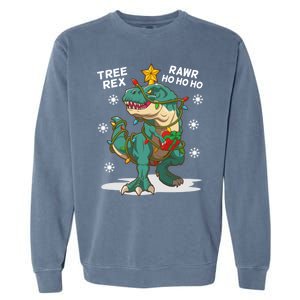 Tree Rex Christmas Tree Dinosaur Costume For Christma Cute Gift Garment-Dyed Sweatshirt