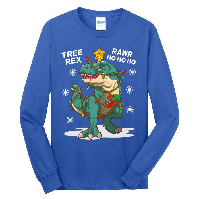 Tree Rex Christmas Tree Dinosaur Costume For Christma Cute Gift Tall Long Sleeve T-Shirt