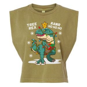 Tree Rex Christmas Tree Dinosaur Costume For Christma Cute Gift Garment-Dyed Women's Muscle Tee