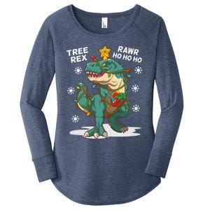 Tree Rex Christmas Tree Dinosaur Costume For Christma Cute Gift Women's Perfect Tri Tunic Long Sleeve Shirt