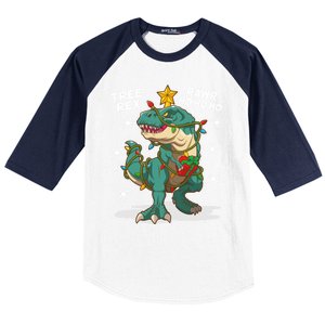 Tree Rex Christmas Tree Dinosaur Costume For Christma Cute Gift Baseball Sleeve Shirt