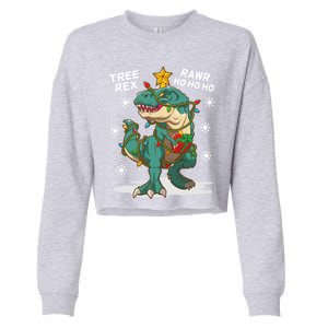 Tree Rex Christmas Tree Dinosaur Costume For Christma Cute Gift Cropped Pullover Crew