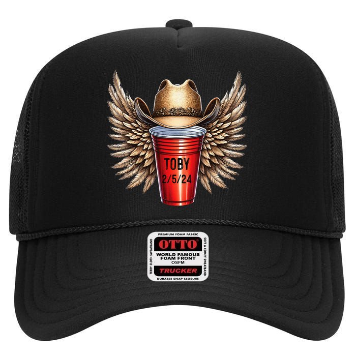 Toby Red Cup High Crown Mesh Back Trucker Hat