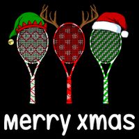 Tennis Racket Christmas Hat Reindeer Anlter Game Sport Sweatshirt Long Sleeve Shirt