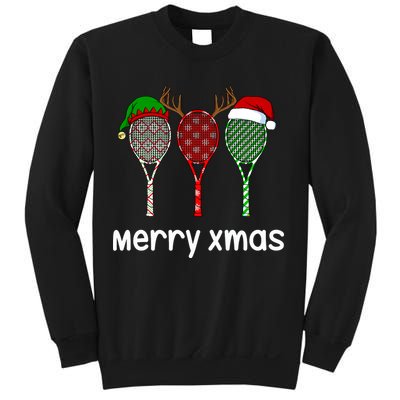 Tennis Racket Christmas Hat Reindeer Anlter Game Sport Sweatshirt Sweatshirt