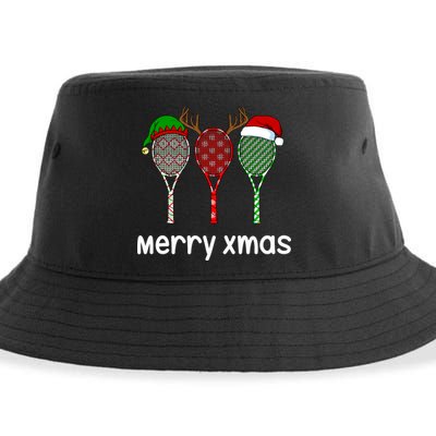 Tennis Racket Christmas Hat Reindeer Anlter Game Sport Sweatshirt Sustainable Bucket Hat