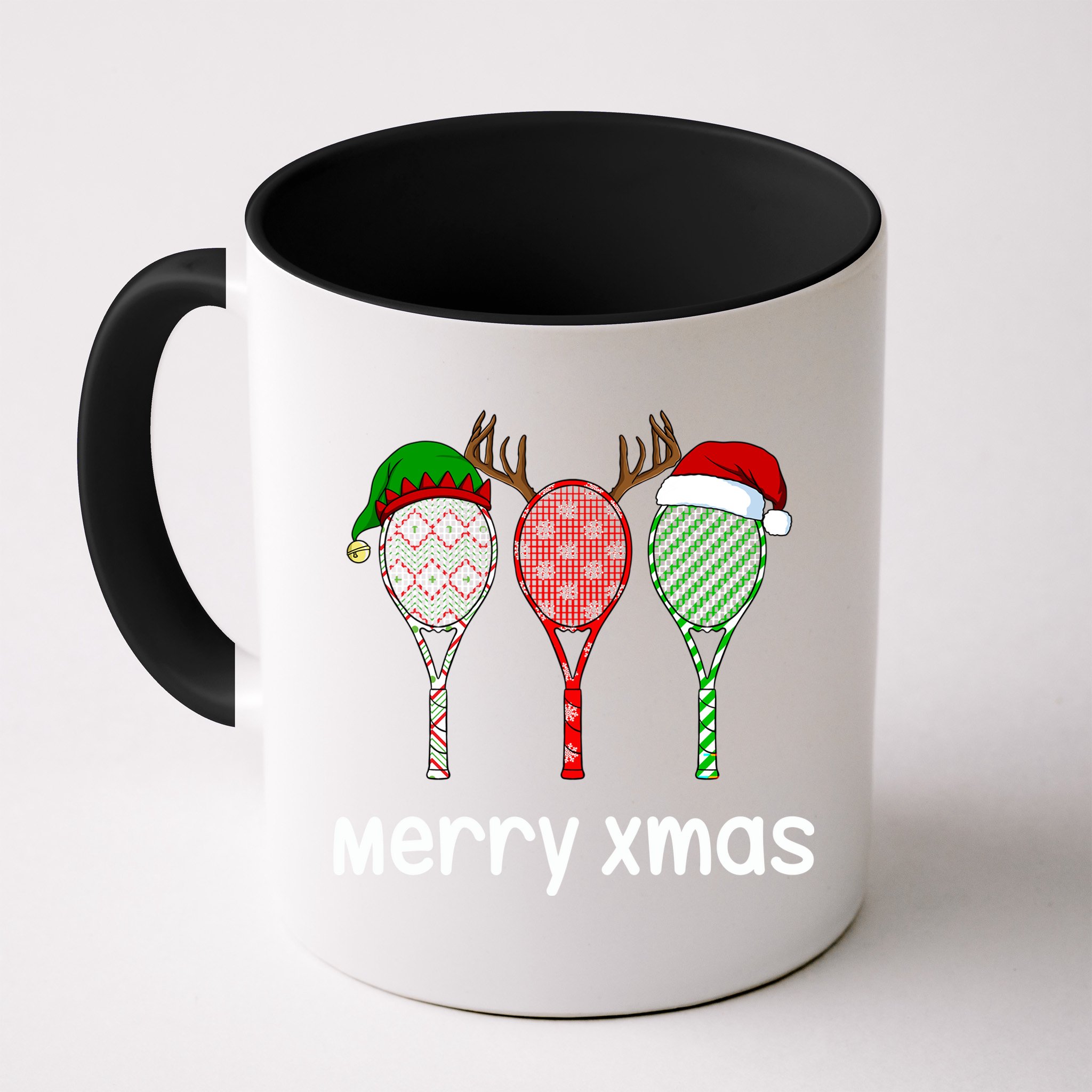Tennis Racket Christmas Hat Reindeer Anlter Game Sport Sweatshirt Mug