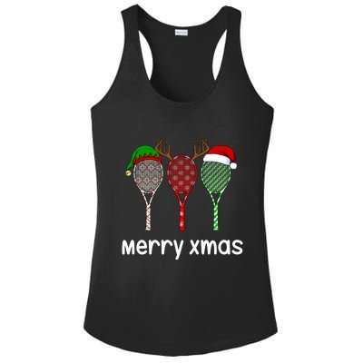 Tennis Racket Christmas Hat Reindeer Anlter Game Sport Sweatshirt Ladies PosiCharge Competitor Racerback Tank