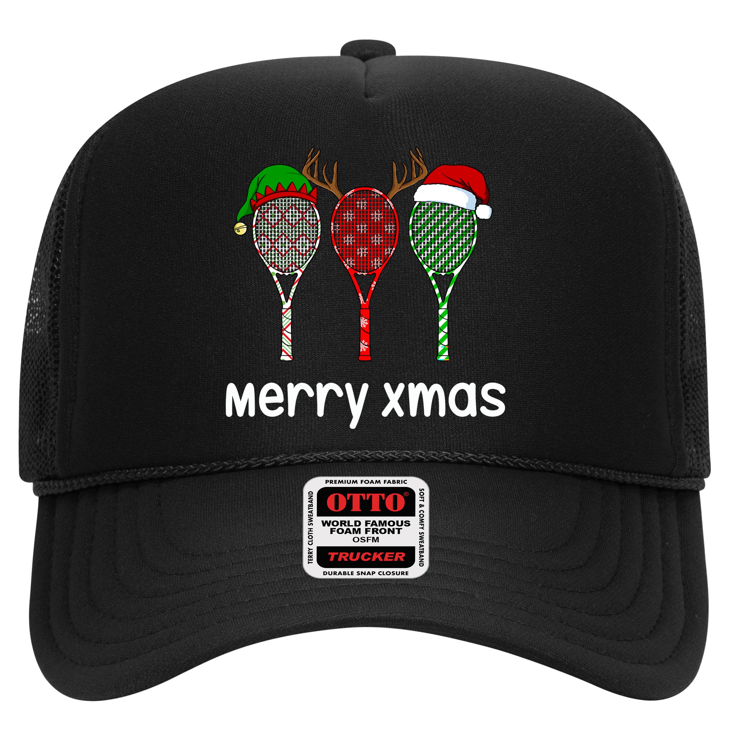 Tennis Racket Christmas Hat Reindeer Anlter Game Sport Sweatshirt Hat