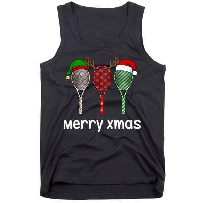 Tennis Racket Christmas Hat Reindeer Anlter Game Sport Sweatshirt Tank Top