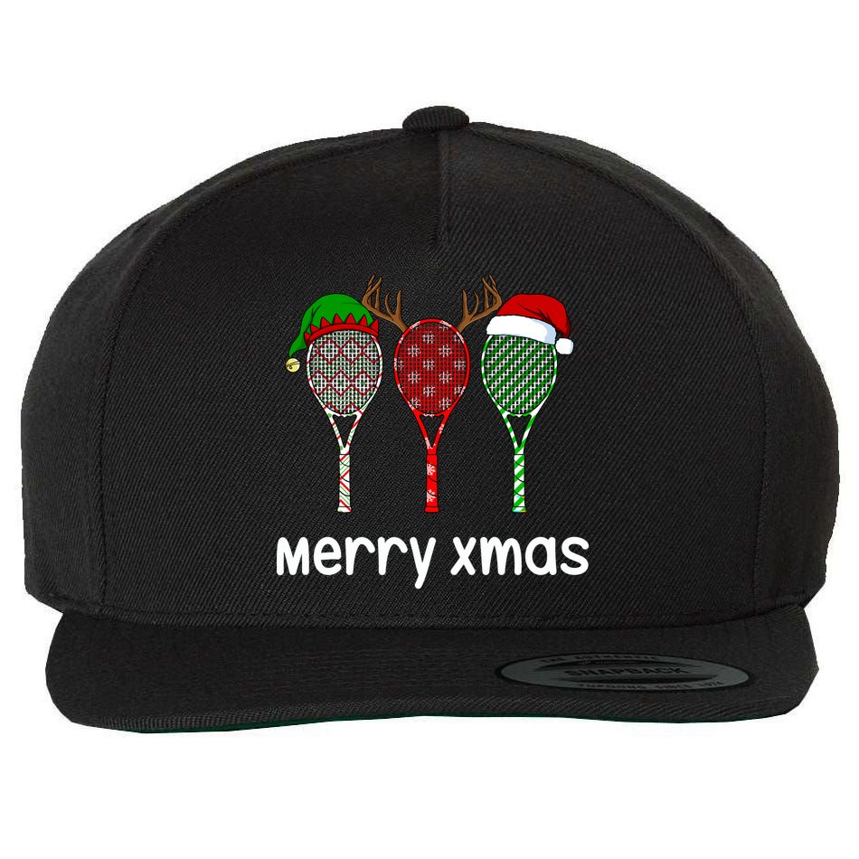 Tennis Racket Christmas Hat Reindeer Anlter Game Sport Sweatshirt Wool Snapback Cap