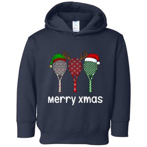 Tennis Racket Christmas Hat Reindeer Anlter Game Sport Sweatshirt Toddler Hoodie