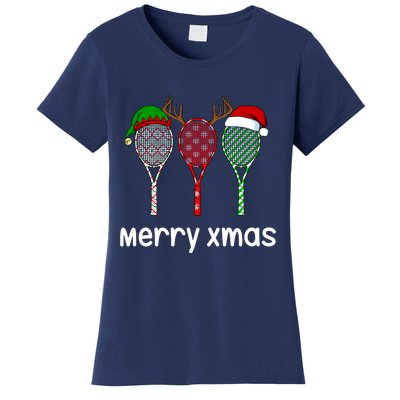 Tennis Racket Christmas Hat Reindeer Anlter Game Sport Sweatshirt Women's T-Shirt