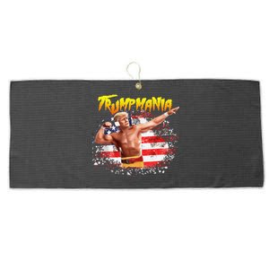 Trump Republican Convention Wrestling Meme Trumpamania Us Flag Background Large Microfiber Waffle Golf Towel