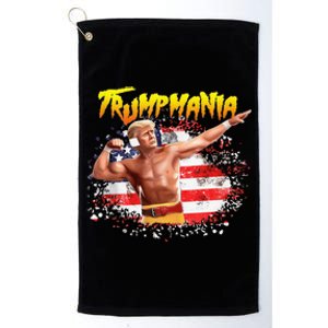 Trump Republican Convention Wrestling Meme Trumpamania Us Flag Background Platinum Collection Golf Towel