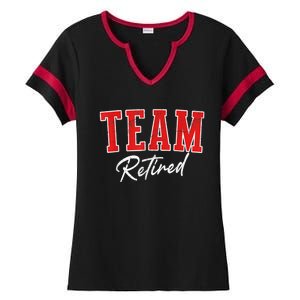 Team Retired Cool Varsity Couples Retirement Gifts Ladies Halftime Notch Neck Tee