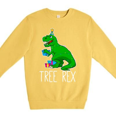 Tree Rex Christmas Dinosaur Funny Xmas Trex Cute Gift Premium Crewneck Sweatshirt