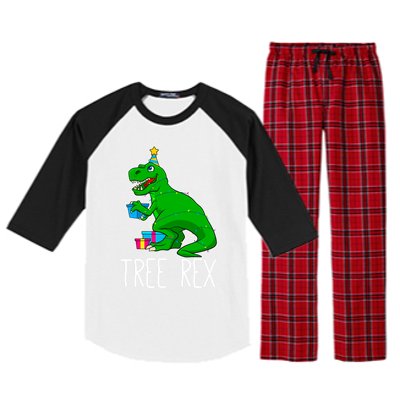 Tree Rex Christmas Dinosaur Funny Xmas Trex Cute Gift Raglan Sleeve Pajama Set